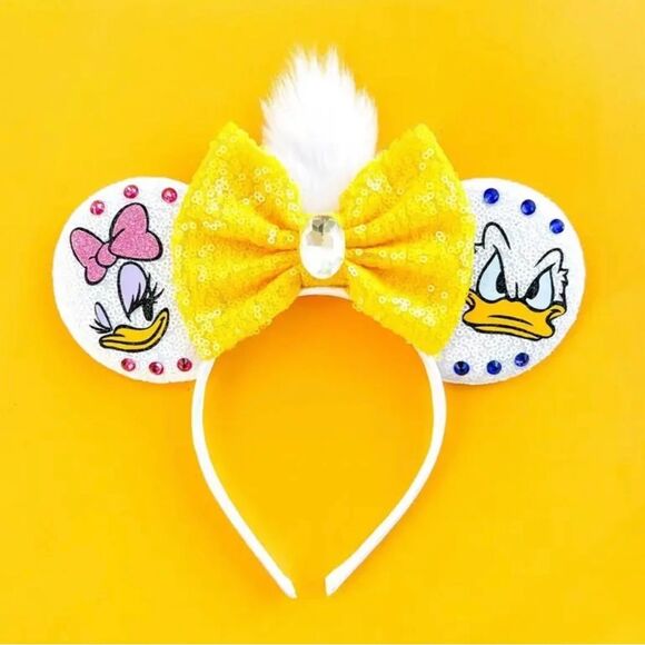 Minnie Mickey Mouse Ear Headband with Bow NEW - Picture 1 of 4